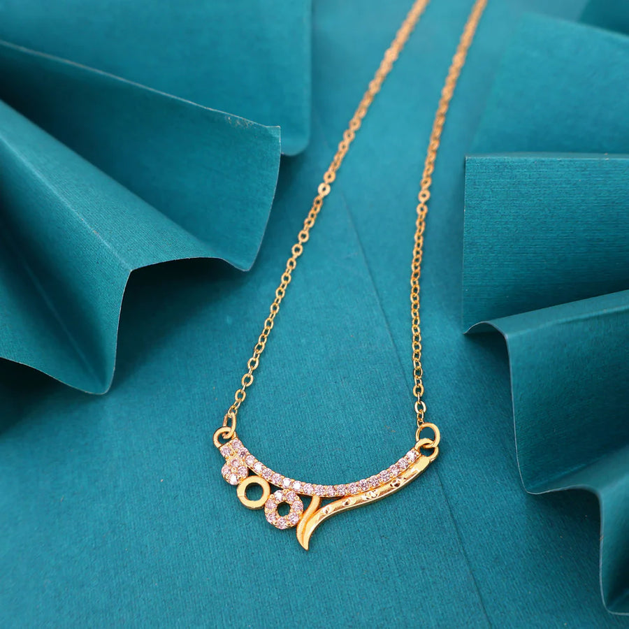 Elegant Gold Diamond Necklace NVR-0181