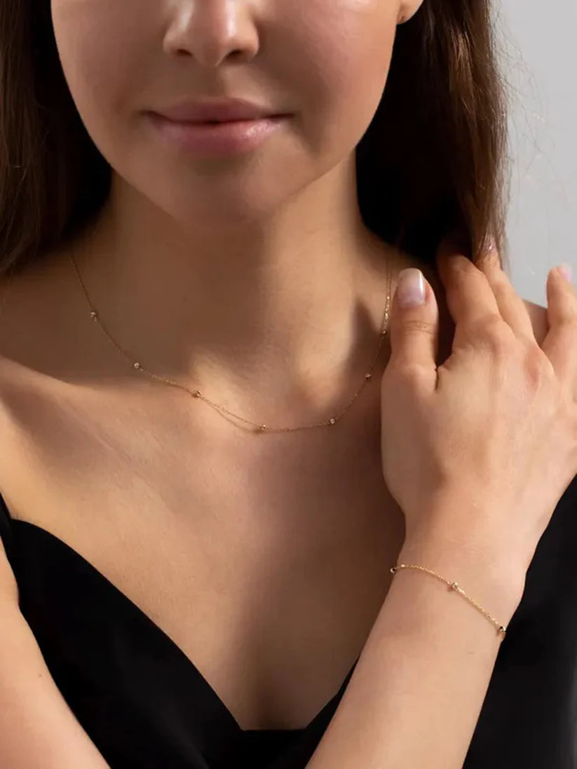 Elegant Gold Necklace & Bracelet Set NVR-0232