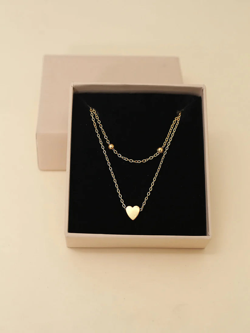 Gold Heart Pendant Necklace NVR-0238