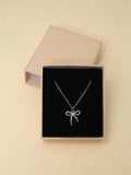 Silver Bow Pendant Necklace NVR-0241