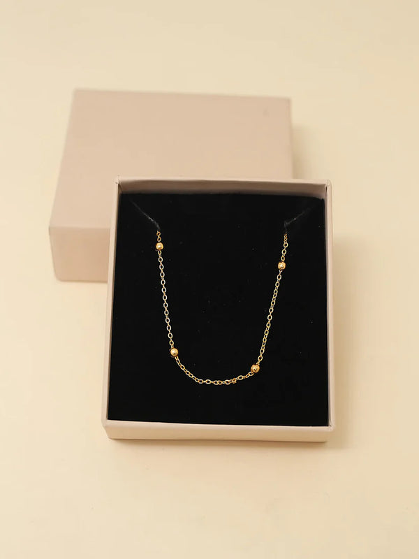 Elegant Gold Bead Chain Necklace NVR-0245