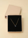 Elegant Blue Stone Pendant Necklace NVR-0257