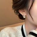 Gold Pearl Stud Earrings NVR-0363