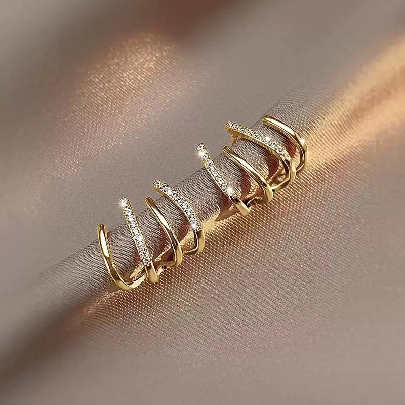 Gold Plated Zircon Ear Cuffs NVR-0367