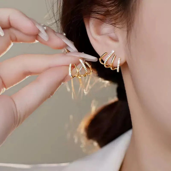 Gold Plated Zircon Ear Cuffs NVR-0367