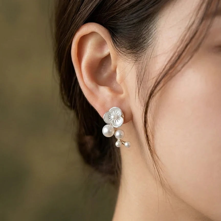 Cherry Blossom Pearl Earrings NVR-0371