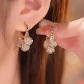 Crystal Drop Hoop Earrings NVR-0373