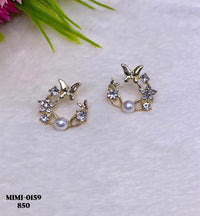 Elegant Butterfly Pearl Earrings NVR-0391