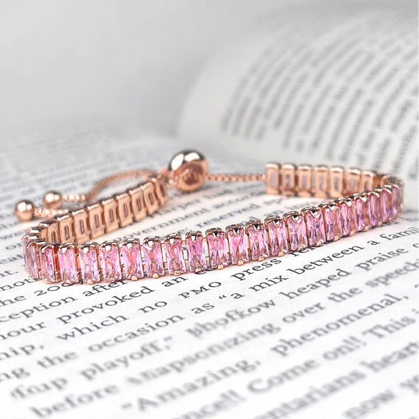 NAVIIRA Blush Crystal Tennis Bracelet