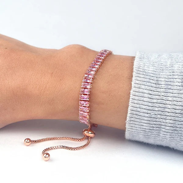 NAVIIRA Blush Crystal Tennis Bracelet