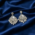 Still Water — Silver Polki Chandbali with Pearl Rain Drops NVR-0532