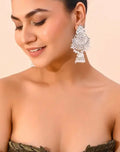 The Grand Procession — Chandbali Jhumka with Pearl Fringe NVR-0533