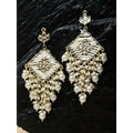 The Pearl Architecture — Kite Frame Earrings with Pearl Cascade NVR-0534