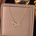 Infinite & Always — Heart Infinity Necklace in Gold CZ NVR-0536