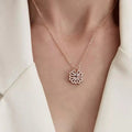 Lucky Four — Rose Gold Clover Heart Necklace with CZ NVR-0538