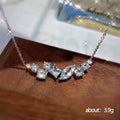 The Edit — Mixed Cut CZ Bar Necklace in Silver NVR-0541