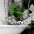 The Edit — Mixed Cut CZ Bar Necklace in Silver NVR-0541
