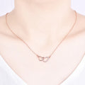 Two of Us — Rose Gold Double Heart Necklace with CZ NVR-0544