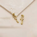 Freeform — Abstract Wavy Gold Drop Earrings NVR-0547