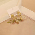 Freeform — Abstract Wavy Gold Drop Earrings NVR-0547