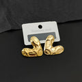 Terrain Heart — Textured Gold Heart Stud Earrings NVR-0548
