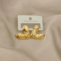 Terrain Heart — Textured Gold Heart Stud Earrings NVR-0548