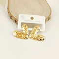 Terrain Heart — Textured Gold Heart Stud Earrings NVR-0548