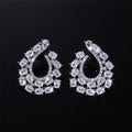 The Ice Crown — Silver CZ Teardrop Hoop Earrings NVR-0551