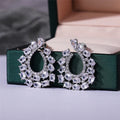 The Ice Crown — Silver CZ Teardrop Hoop Earrings NVR-0551