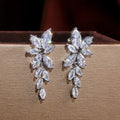 Winter Bloom — Silver CZ Marquise Spray Earrings NVR-0552