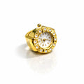 Royal Crystal-Bezel Gold Ring Watch NVR-0425