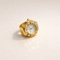 Royal Crystal-Bezel Gold Ring Watch NVR-0425