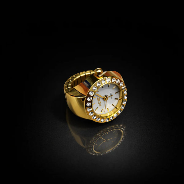 Diamond Dream – Ultra-Luxury Full Iced-Out Gold Ring Watch NVR-0427
