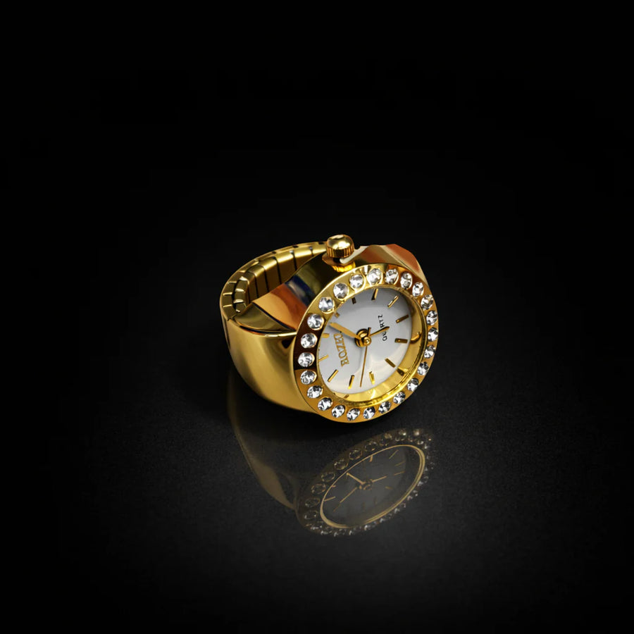 Diamond Dream – Ultra-Luxury Full Iced-Out Gold Ring Watch NVR-0427