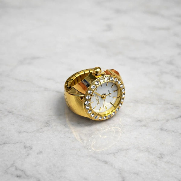 Diamond Dream – Ultra-Luxury Full Iced-Out Gold Ring Watch NVR-0427