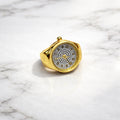 Golden Aura – Sleek Minimalist Round Luxury Ring Watch NVR-0428