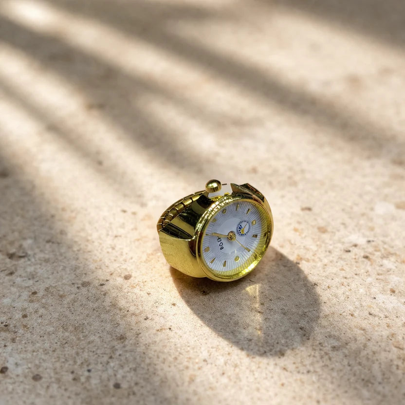 Retro Vogue – Premium Square Dial Gold Statement Ring Watch NVR-0429