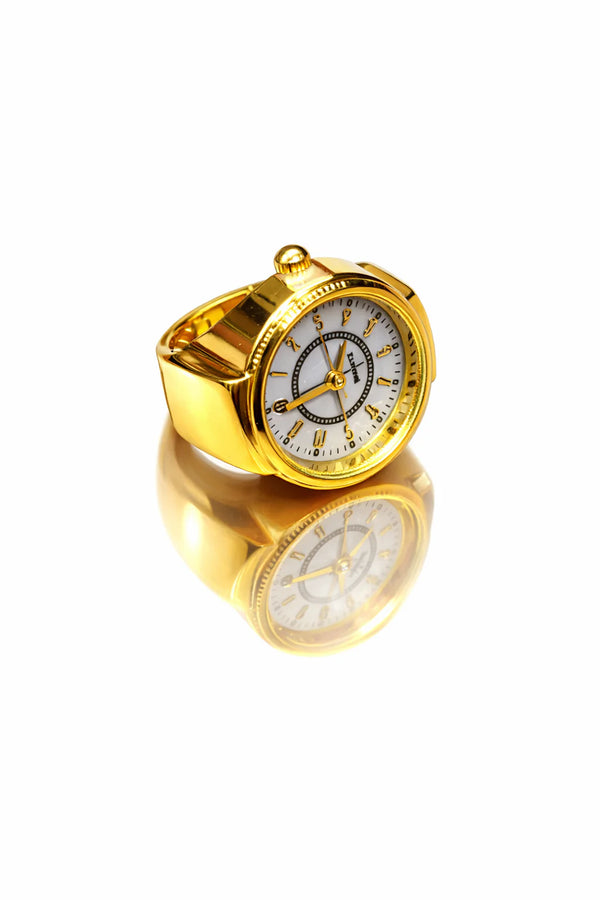 Moon & Sun Duo – Modern Two-Tone Silver & Gold Ring Watch NVR-0431