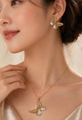 Tri-Tone Butterfly Jewellery Set  NVR-0442