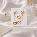 Gold Open Heart Jewellery Set NVR-0444