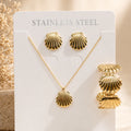 Gold Seashell Jewellery Set NVR-0446