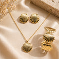 Gold Seashell Jewellery Set NVR-0446