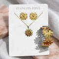 Gold Daisy Flower Jewellery Set NVR-0447