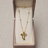 Grace Ribbon Bow Necklace NVR-0473