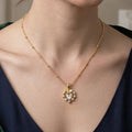 Gold Bow & Heart Garland Necklace NVR-0482
