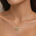 Golden Saturn Orb Necklace NVR-0484