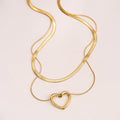 Layered Heart & Herringbone Necklace NVR-0490