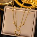 Forever Golden Circle Layered Necklace NVR-0492