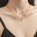 Forever Golden Circle Layered Necklace NVR-0492