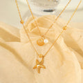 Kissed by the Sea Shell & Starfish Layered Necklace NVR-0494